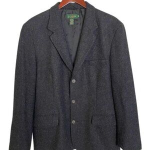 Vintage J.CREW Blazer 40R Wool Mohair Blend Gray Men's
